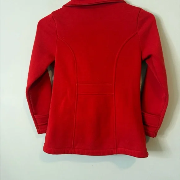 Red Double-Breasted Pea Coat size 8 youth girls - Picture 4 of 5